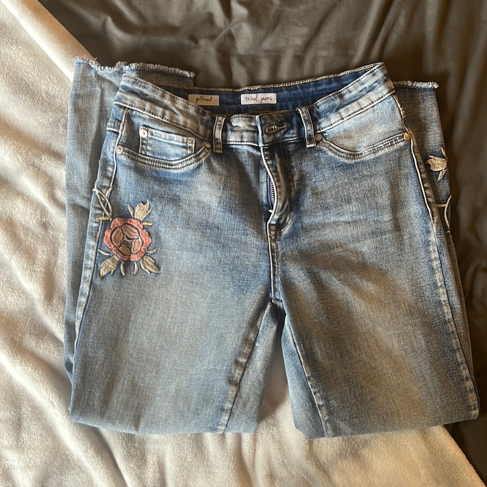 floral jeans NEVER WORN
